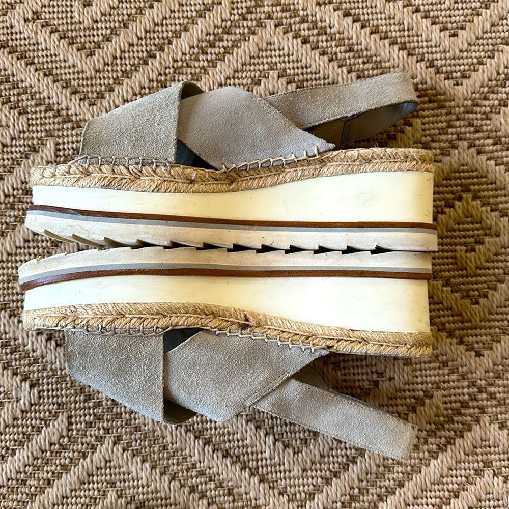 Marc Fisher Glenna Suede Espadrille Wedges - Size 8.5 - Picture 4 of 5